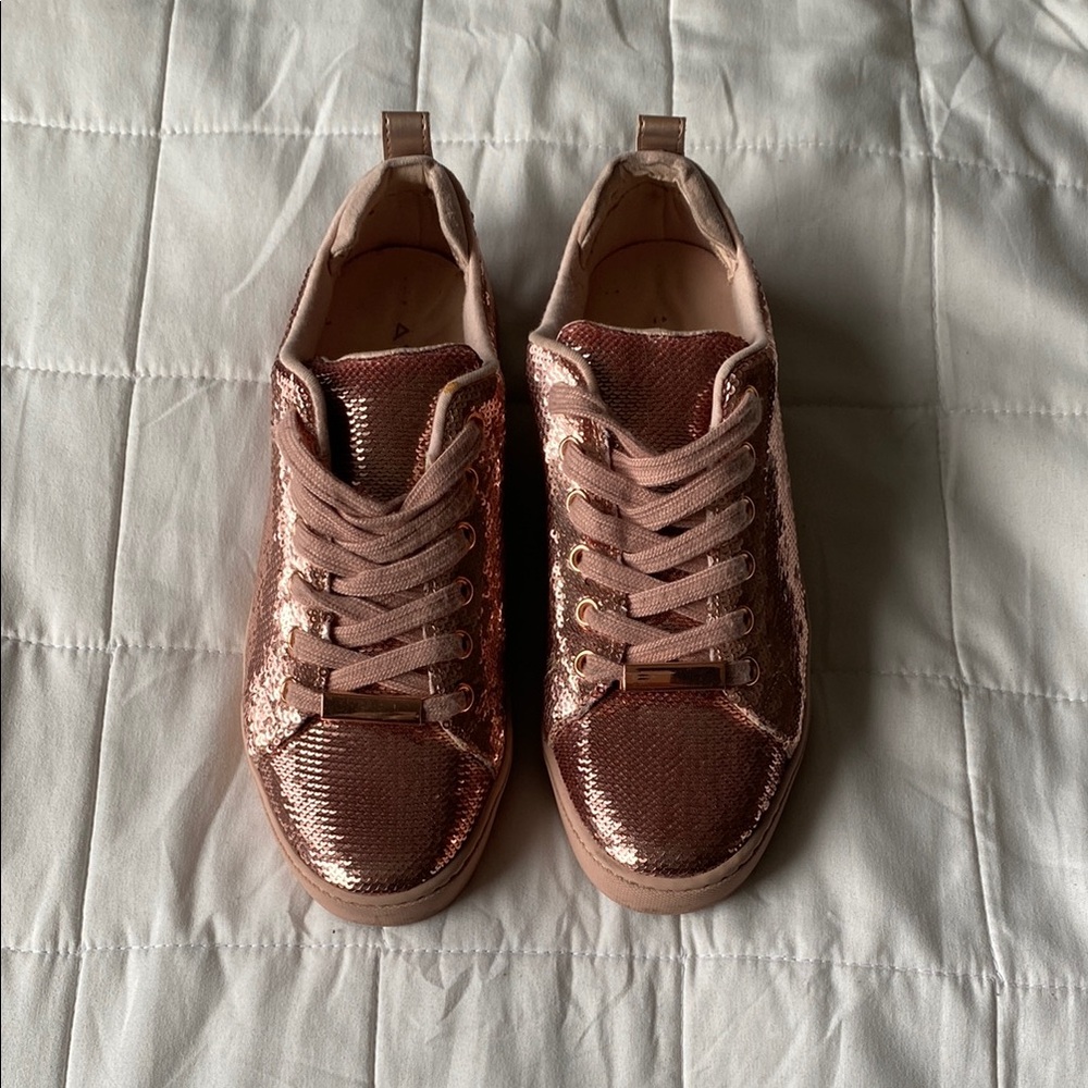 ALDO Sequin Rose Gold Sneakers